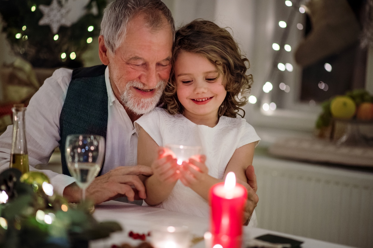 Grandfather & granddaughter holiday time